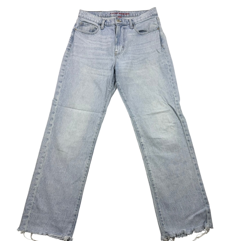 Lucky Brand 90s Loose High Rise Crop Jeans Light Wash Raw Hem 6/28